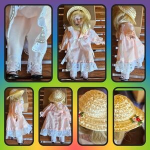 Vintage Porcelain Bisque Doll W/Bonnet Helen White, Inc.